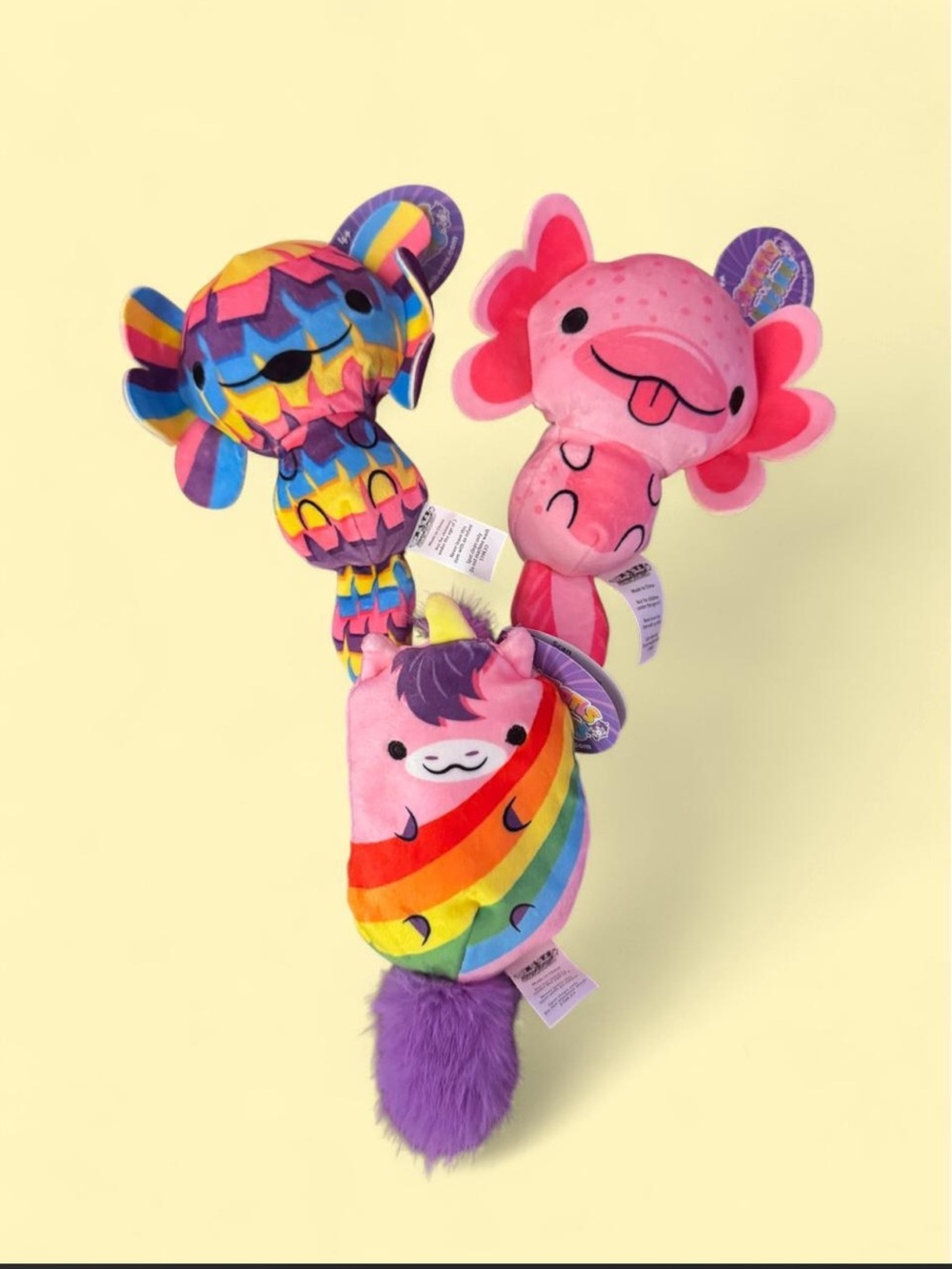 Set of three Axolotls vs Unicorns
